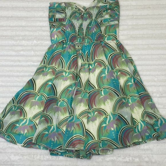 MM Couture Miss Me Strapless Party Dress Size Small Ruffle Sweetheart Chiffon - Picture 2 of 7